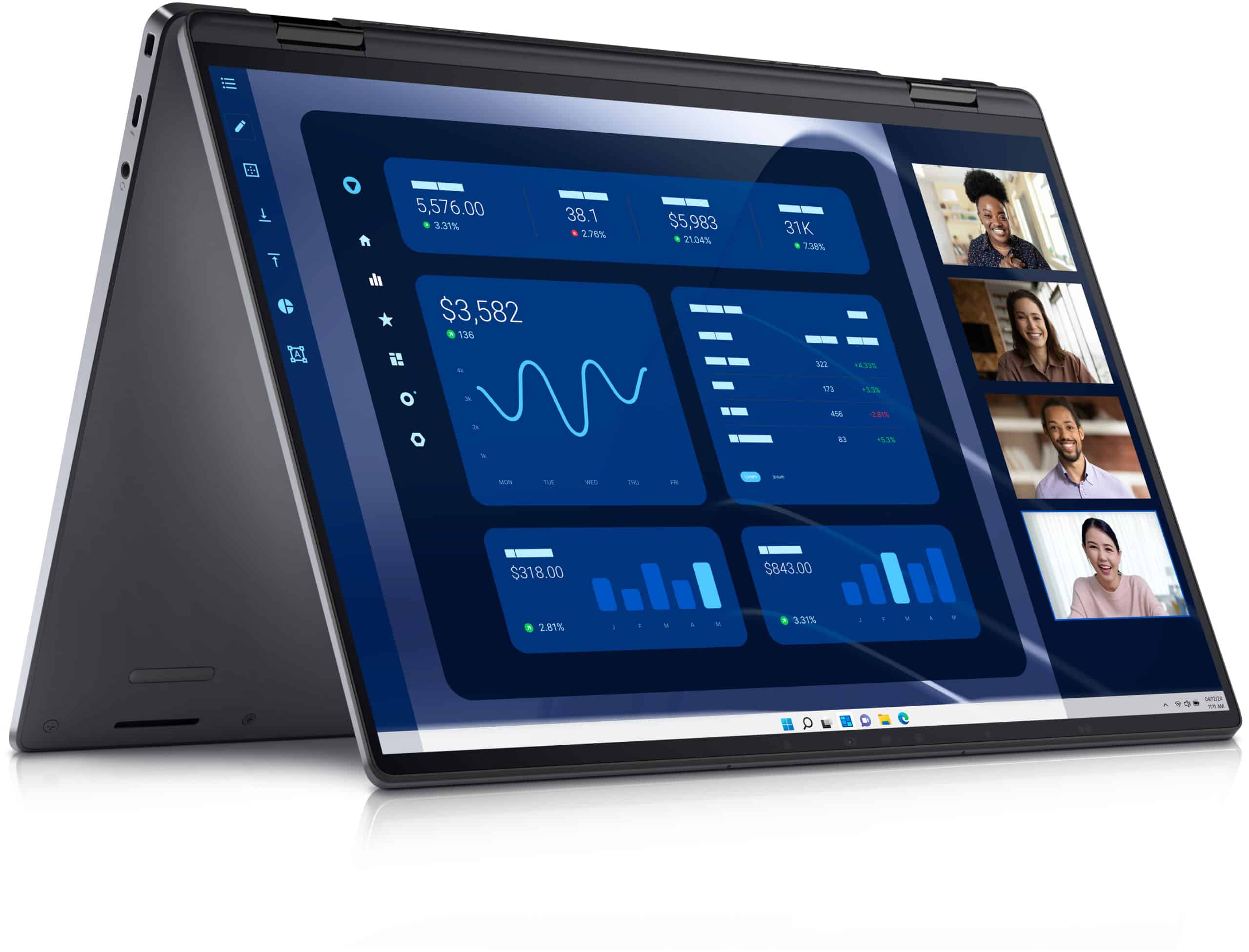DELL Latitude 9450 2-in-1 Intel Core Ultra 7 165U Hybride (2-en-1) 35,6 cm (14″) Écran tactile Quad HD+ 16 Go LPDDR5x-SDRAM 512 Go SSD Wi-Fi 7 (802.11be) Windows 11 Pro Noir – Image 6