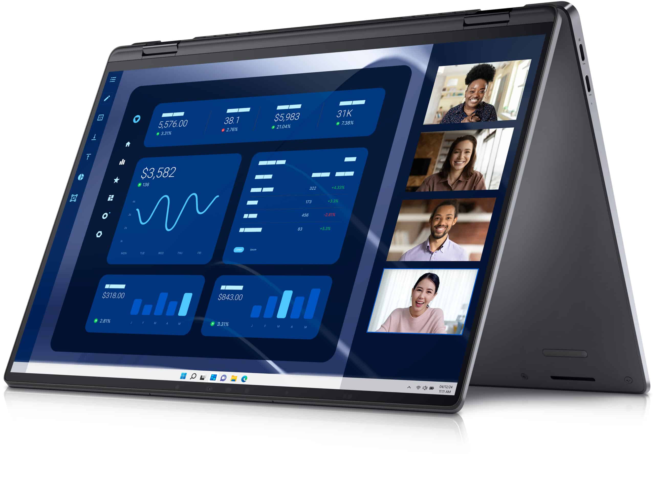 DELL Latitude 9450 2-in-1 Intel Core Ultra 7 165U Hybride (2-en-1) 35,6 cm (14″) Écran tactile Quad HD+ 16 Go LPDDR5x-SDRAM 512 Go SSD Wi-Fi 7 (802.11be) Windows 11 Pro Noir – Image 8