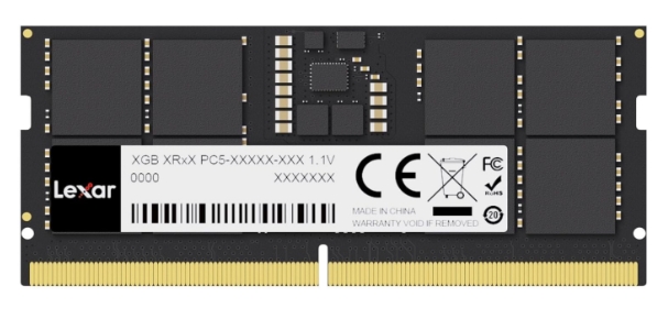 Barrette mémoire RAM Lexar – 16 GB DDR5 RAM 5600 MHz – SO-DIMM (LD5S16G56C46ST-BGS)