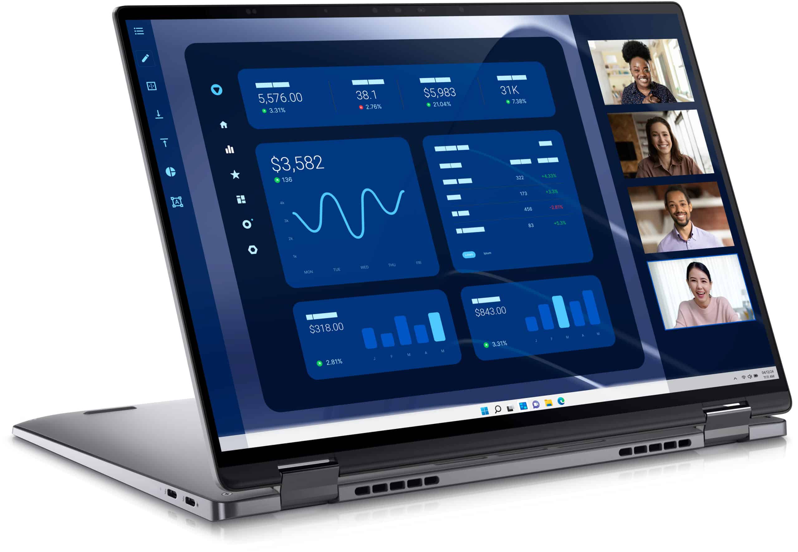DELL Latitude 9450 2-in-1 Intel Core Ultra 7 165U Hybride (2-en-1) 35,6 cm (14″) Écran tactile Quad HD+ 16 Go LPDDR5x-SDRAM 512 Go SSD Wi-Fi 7 (802.11be) Windows 11 Pro Noir – Image 2